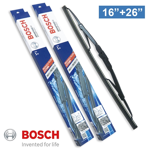 【BOSCH 博世】日本海外版超滑順石墨雨刷16+26吋